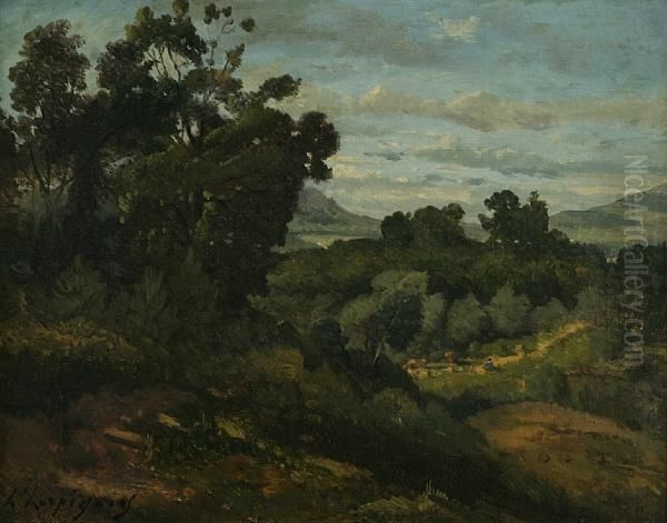 An Extensive Landscape With A Herdsman And His Cattle In The Distance - view 1