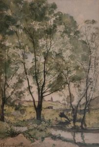Saulaie Au Bas Meudon by Henri-Joseph Harpignies
