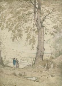 A Stroll Through The Woods by Henri-Joseph Harpignies