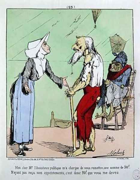 Cartoon criticising the Assistance Publique during the Commune 1871 - view 1