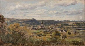 Le Village De Chastelay Pres De Herisson(allier) by Henri-Joseph Harpignies