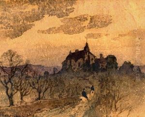 Kleine Landschaft Mit Zwei Reitern by Henri-Joseph Harpignies