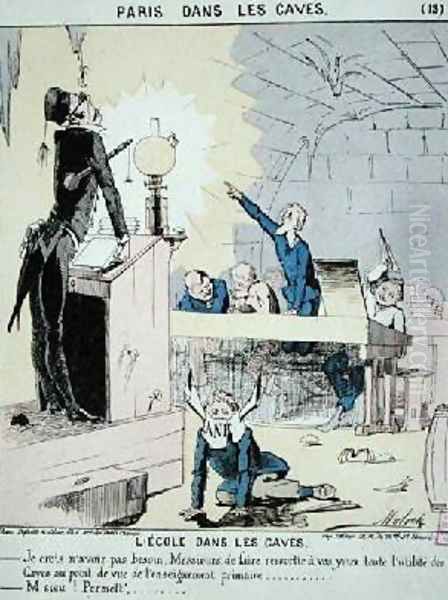 The School in the Cellar from Paris dans les Caves 1870 - view 1