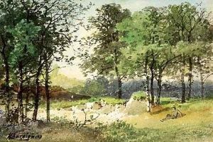 Personnage Assis Dans Un Sous-bois