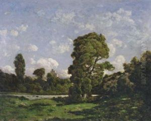 Landscape, Ruins Of The Castle Of Penhoet by Henri-Joseph Harpignies