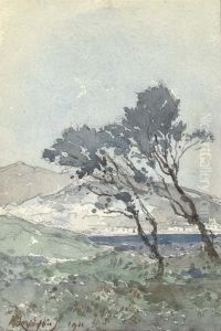 Pins Au Bord De La Mer; Environs D'antibes by Henri-Joseph Harpignies