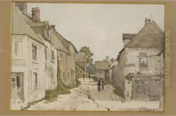 Henri Harpignies (1819 - 1916). 
"saint Cenery". Aquarelle Signee En Bas A Gauche Et Situee. 17 - view 1