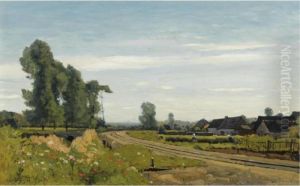 La Voie Ferree A Saint-prive by Henri-Joseph Harpignies
