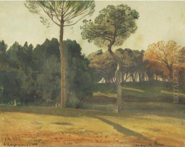 Le Parc De La Villa Borghese, 
Rome [ ; The Park Of Villa Borghese, Rome ; Watercolour ; Signed And 
Dated Lower Left 1851 ; Also Located "villa Borghese Xbre 1851" And 
"campagne De Rome"] - view 1