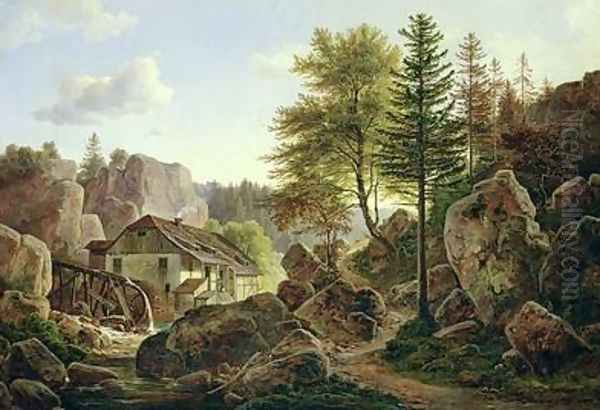 A Watermill in the Vosges near Ribanville 1836 - view 1