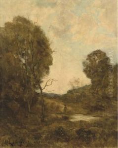Promeneur Au Bord D'un Etang Promeneur Au Bord D'un Etang