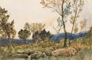 Un Paysage Avec Des Arbres Et Des Rochers Au Premier Plan by Henri-Joseph Harpignies
