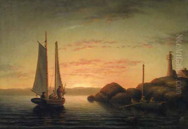 Sunset over Ten Pound Island - view 1