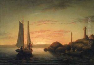 Sunset over Ten Pound Island by Mary Blood Mellen