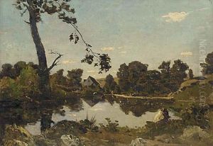 In The Early Evening Light by Henri-Joseph Harpignies