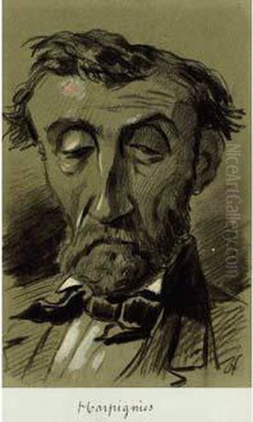 Dessin Au Fusain Et A L'estompe 
Rehausse De Gouache, Signe De L'initiale En Bas A Droite. - view 1