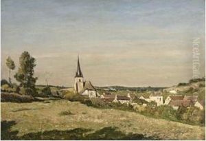 A View Of The Village Of Saint-prive by Henri-Joseph Harpignies