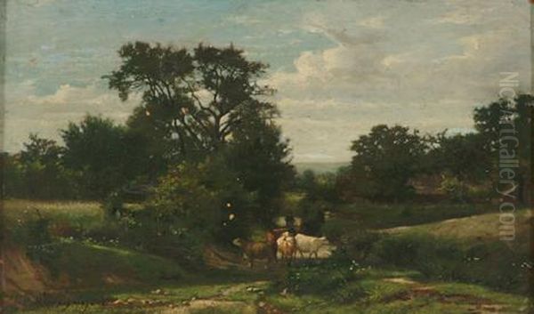 Driving Cattle In A Landscape - view 1