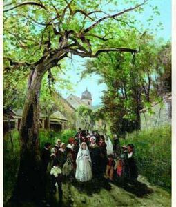 La Communion Solennelle 1860 by Henri-Joseph Harpignies