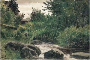 Pecheur Au Bord De La Riviere Pecheur Au Bord De La Riviere