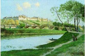 Vue D'une Ville Fortifiee by Henri-Joseph Harpignies
