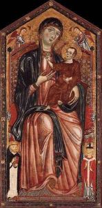 Virgin and Child Enthroned c 1290 by Master of Magdalen