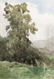 Menton, Cote D'azur by Henri-Joseph Harpignies