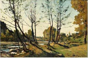 Bord De Riviere by Henri-Joseph Harpignies