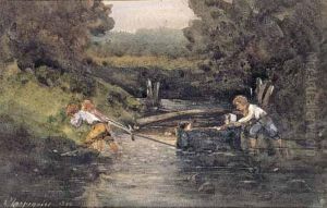 Enfants Jouant Dans La Riviere Enfants Jouant Dans La Riviere