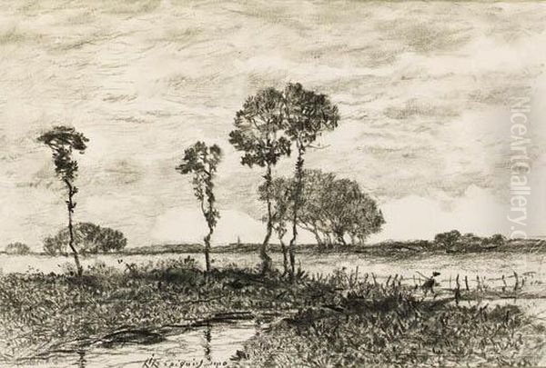 Landscape With A Stream And Trees - view 1