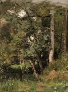 A Thick Forest by Henri-Joseph Harpignies