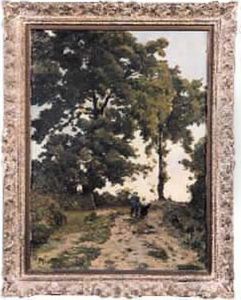 Paysans Sur Un Chemin by Henri-Joseph Harpignies