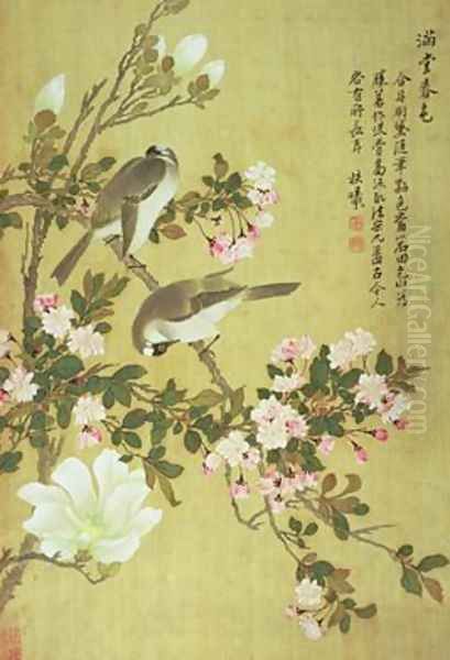 Crabapple Magnolia and Baitou Birds - view 1