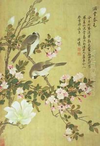 Crabapple Magnolia and Baitou Birds