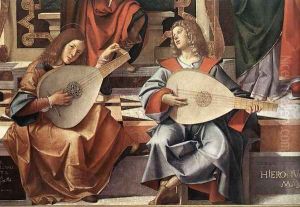 Madonna and Child Enthroned with Saints (detail) 1498