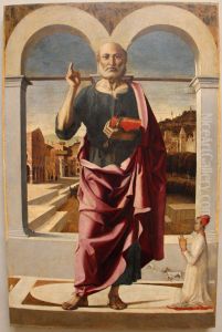 St Peter Blessing and Donor by Bartolomeo Montagna