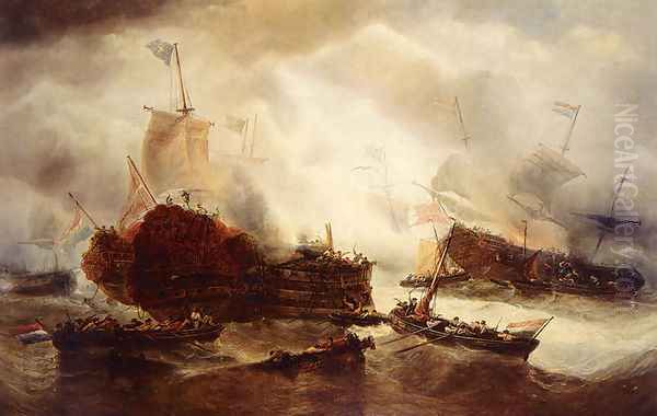 Midst A Naval Battle, The Dutch Fighting The Danes And The Swedes - view 1