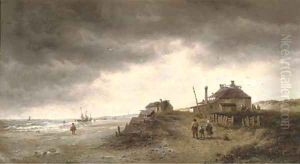 Fisherfolk heading for home by Francois Etienne Musin