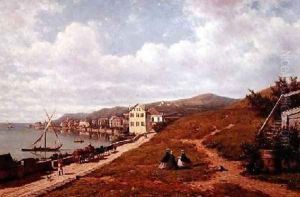 Scene by a Swiss Lake by Jacob Jan van der Maaten