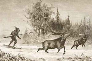 A Native American Moose hunting in the North Western Territory 1880 by Reverend Samuel Manning