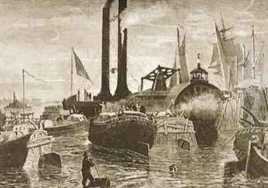 A grain fleet in New York harbour in the 1870s 1880 by Reverend Samuel Manning
