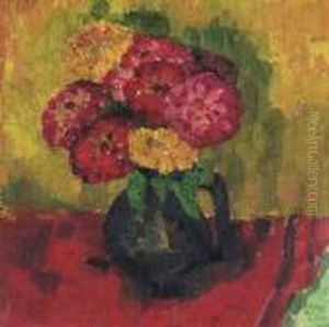 Flowers In A Vase by Marsden Hartley