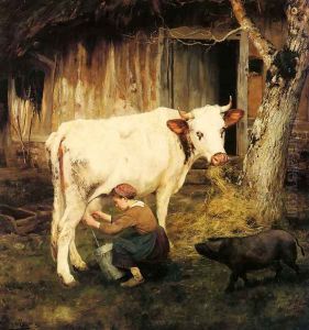 The Milkmaid by Adolphe Charles Marais