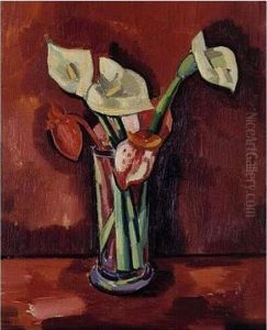 Calla Lilies In A Vase by Marsden Hartley
