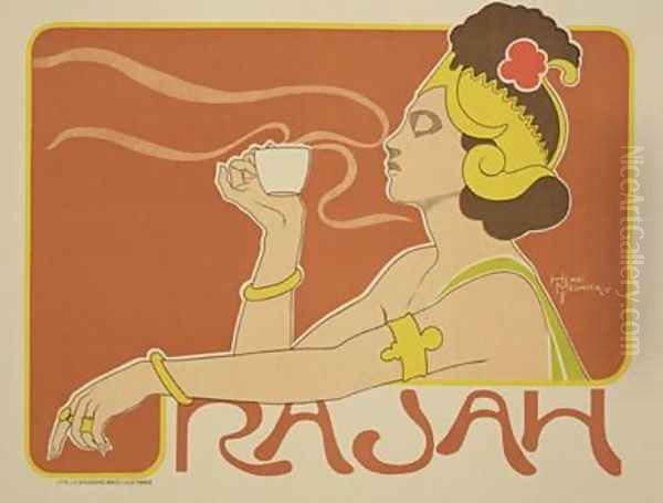 Reproduction of a poster advertising the Cafe Rajah 1897 - view 1