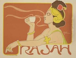 Reproduction of a poster advertising the Cafe Rajah 1897 by Henri Georges Jean Isidore Meunier