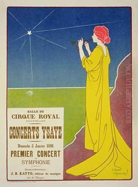 Reproduction of a poster advertising the Ysaye Concerts Salle du Cirque Royal Brussels 1895 - view 1
