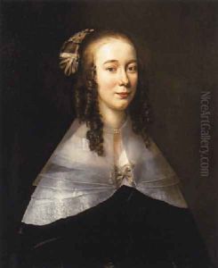 Portrait of a lady wearing a black dress and a white collar by Jan Mytens
