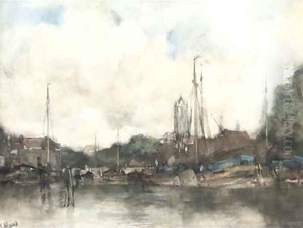 A view of a Dutch harbour town - view 1