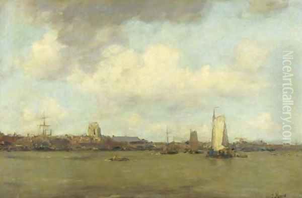 Shipping on the Merwede by Dordrecht - view 1